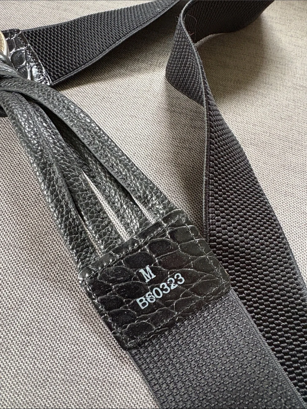 Black Elastic Waist Belt with Silver Ring Hardware